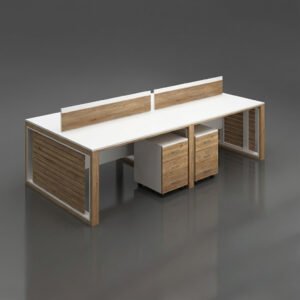 Double Office Workstation Desk with Storage