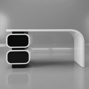 Luxury Curved Executive Office Desk with Storage