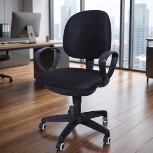 Classic Fabric Typist Chair with Oval Back