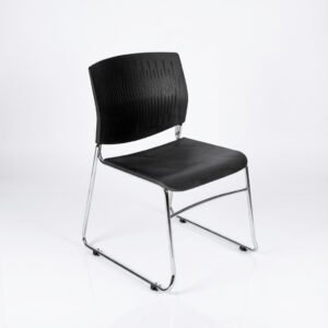 Heavy-Duty Black Stacking Chair