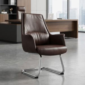 Modern Executive Dark Brown Leather Guest Chair