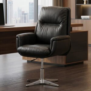 Luxury Executive Black Leather Swivel Chair